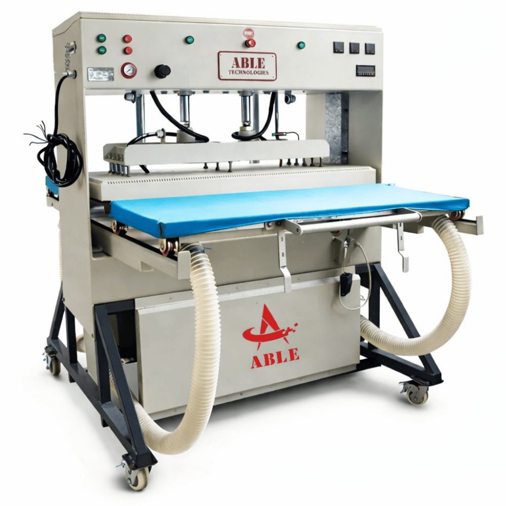 Big press machine with two heated beds for higher throughput
