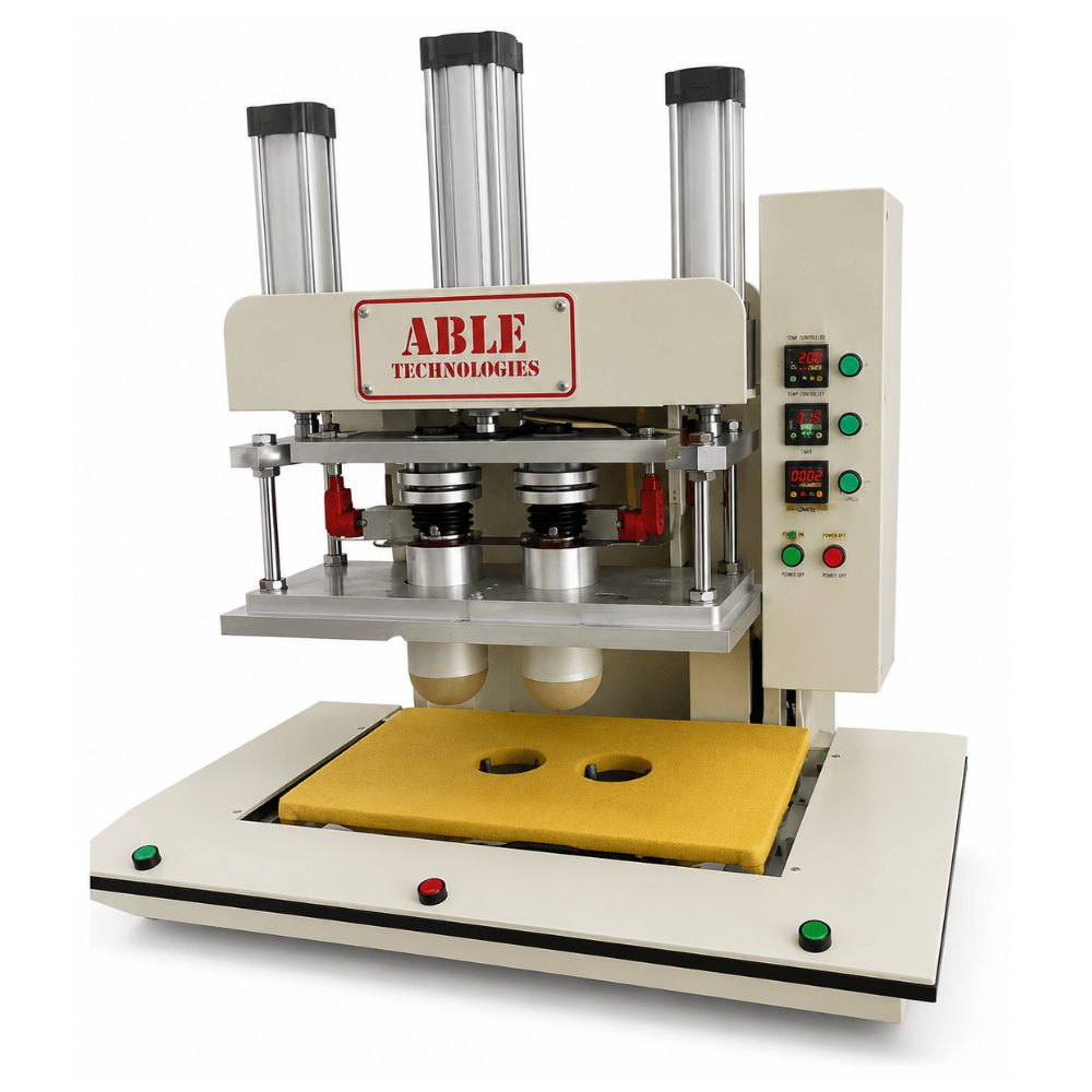 Fabric molding machine with heated 3D molds for seamless panel forming