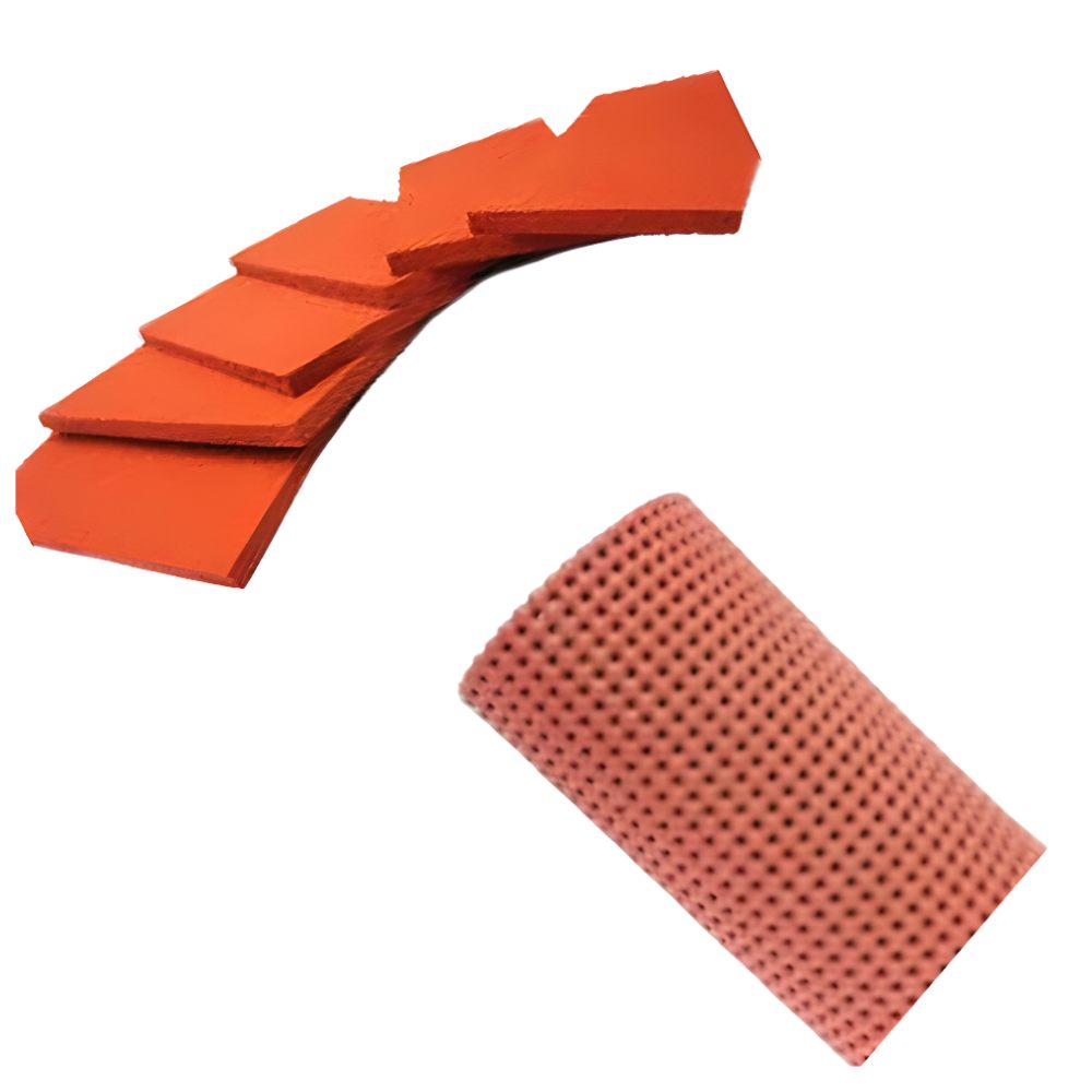 Silicone pads and sheet for press beds